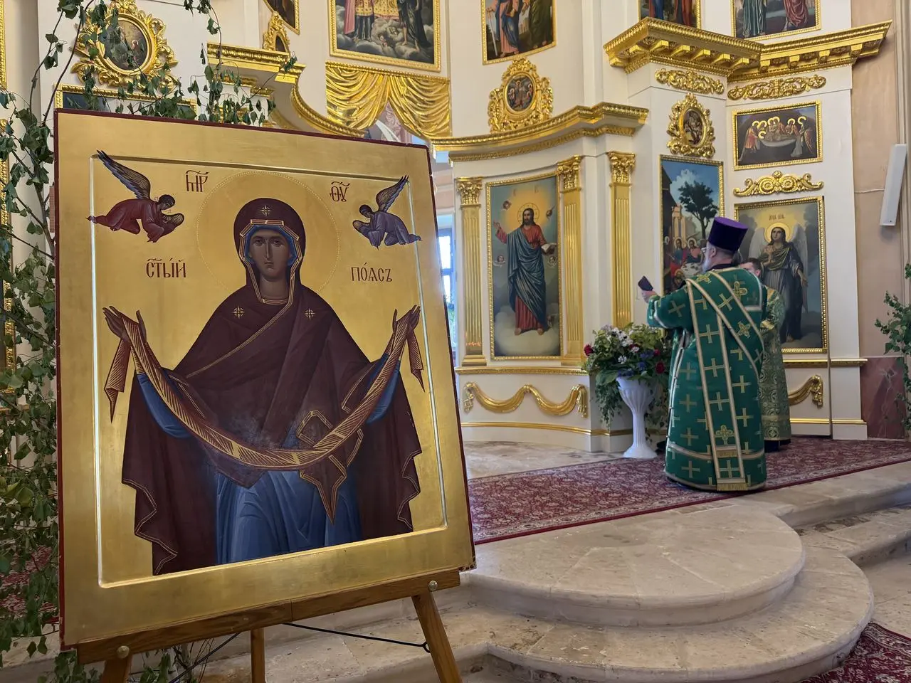 Икону &laquo;Пояс Пресвятой Богородицы&raquo; доставили в Свято-Духовский храм села Шкинь